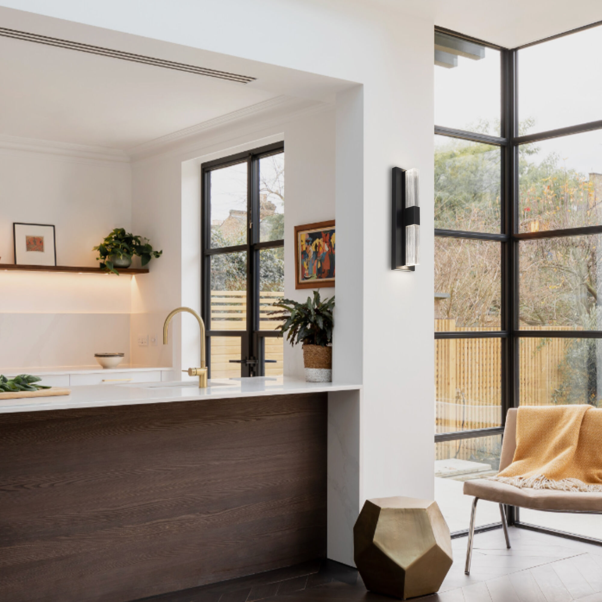 Arles LED 18 inch Sand Black Outdoor Wall Sconce